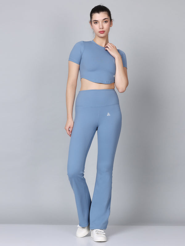 Turquoise Flared Pants Co-Ords Set