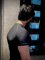Compression T-Shirt Grey Block Print