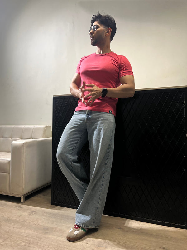 HALF SLEEVES T-SHIRTS-PINK