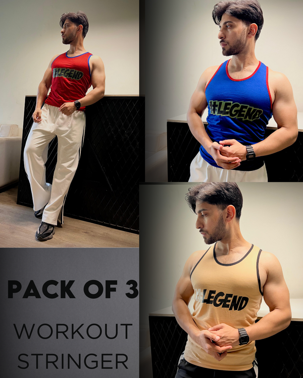 Men’s Workout Legend Stringer  – Pack of 3