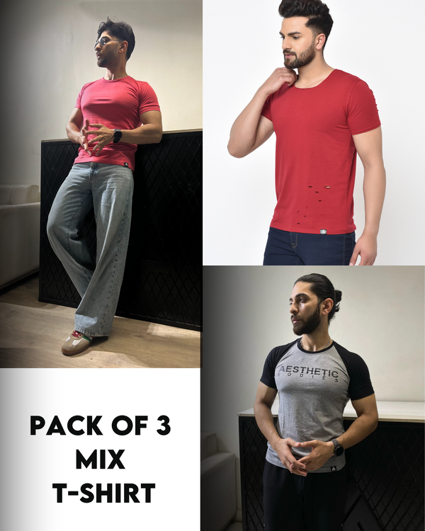 Men’s mix GC  T-Shirt -Pack of 3