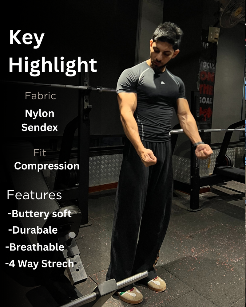 Core Compression T-Shirt Pack of 3 Black,White & Grey