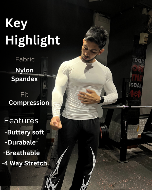 Core Compression T-Shirt Full sleeve White