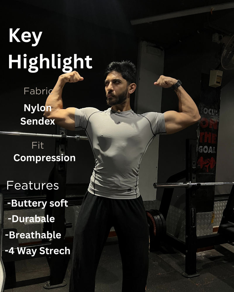 Core Compression T-Shirt Pack of 3 Black,White & Grey