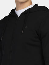 Lifestyle Solid Hooded Zipper (Black)