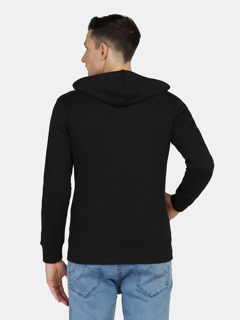 Lifestyle Solid Hooded Zipper (Black)