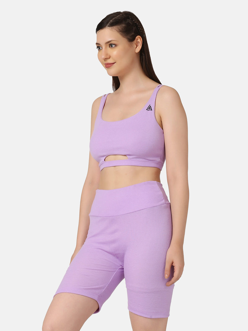WOMEN'S BIKER CO ORDS-LAVENDER
