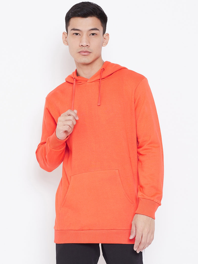 Solid Hoodie Jacket- Orange