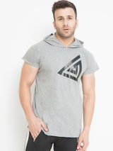 MEN'S HOODIE T-SHIRT - GREY