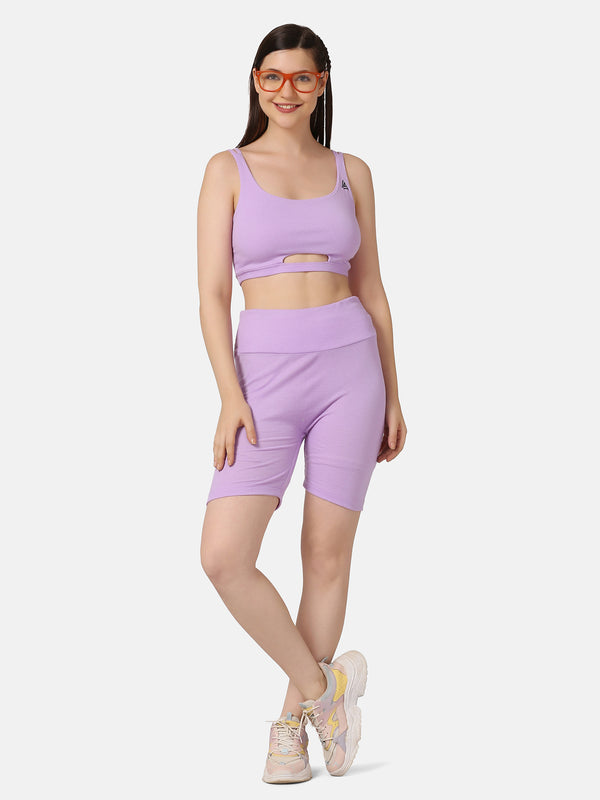 WOMEN'S BIKER CO ORDS-LAVENDER