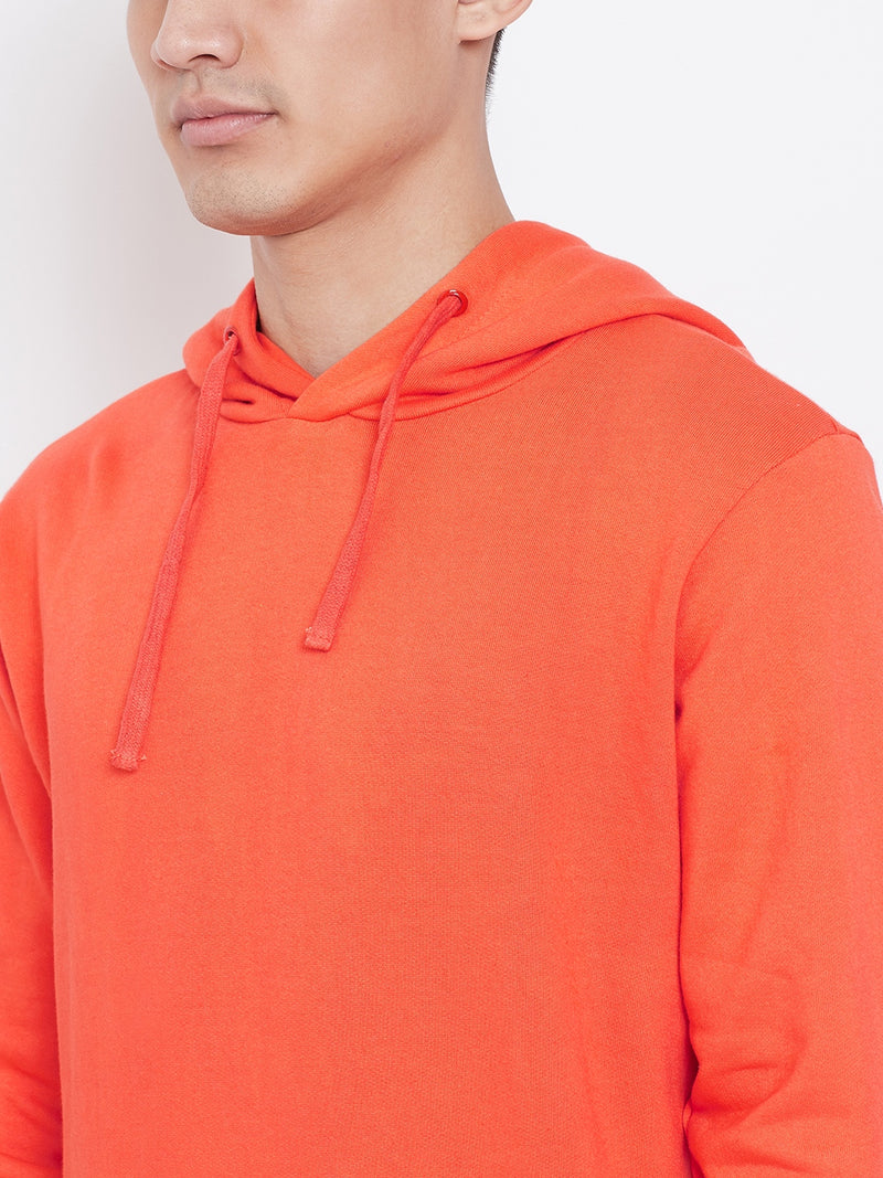 Solid Hoodie Jacket- Orange