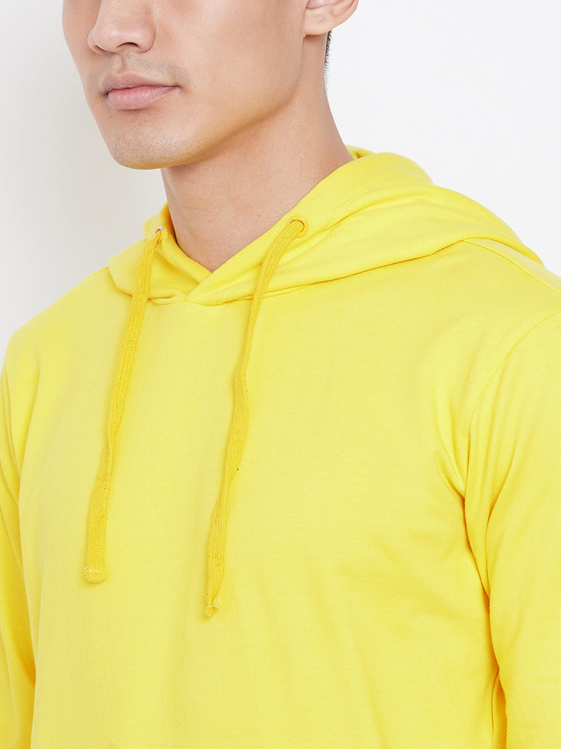Solid Hoodie Jacket- Yellow