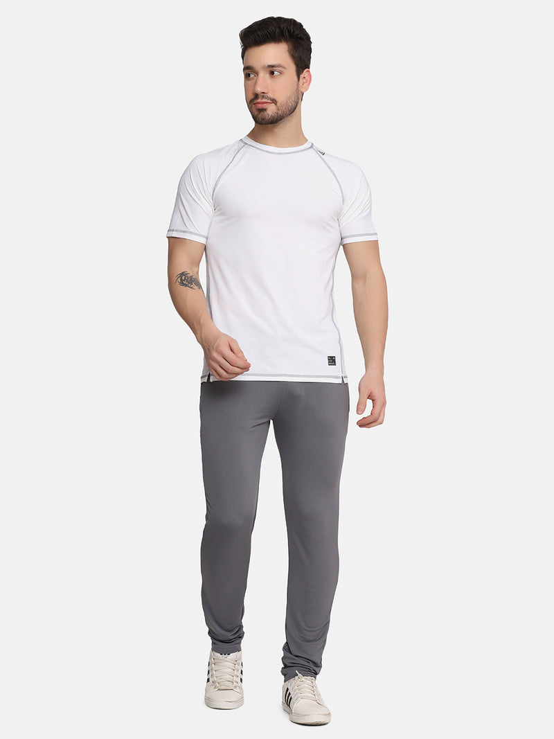 MEN'S CROSS STITCH COMPRESSION T-SHIRT-WHITE