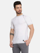 MEN'S CROSS STITCH COMPRESSION T-SHIRT-WHITE