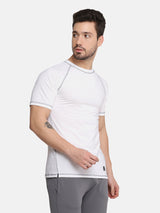 MEN'S CROSS STITCH COMPRESSION T-SHIRT-WHITE
