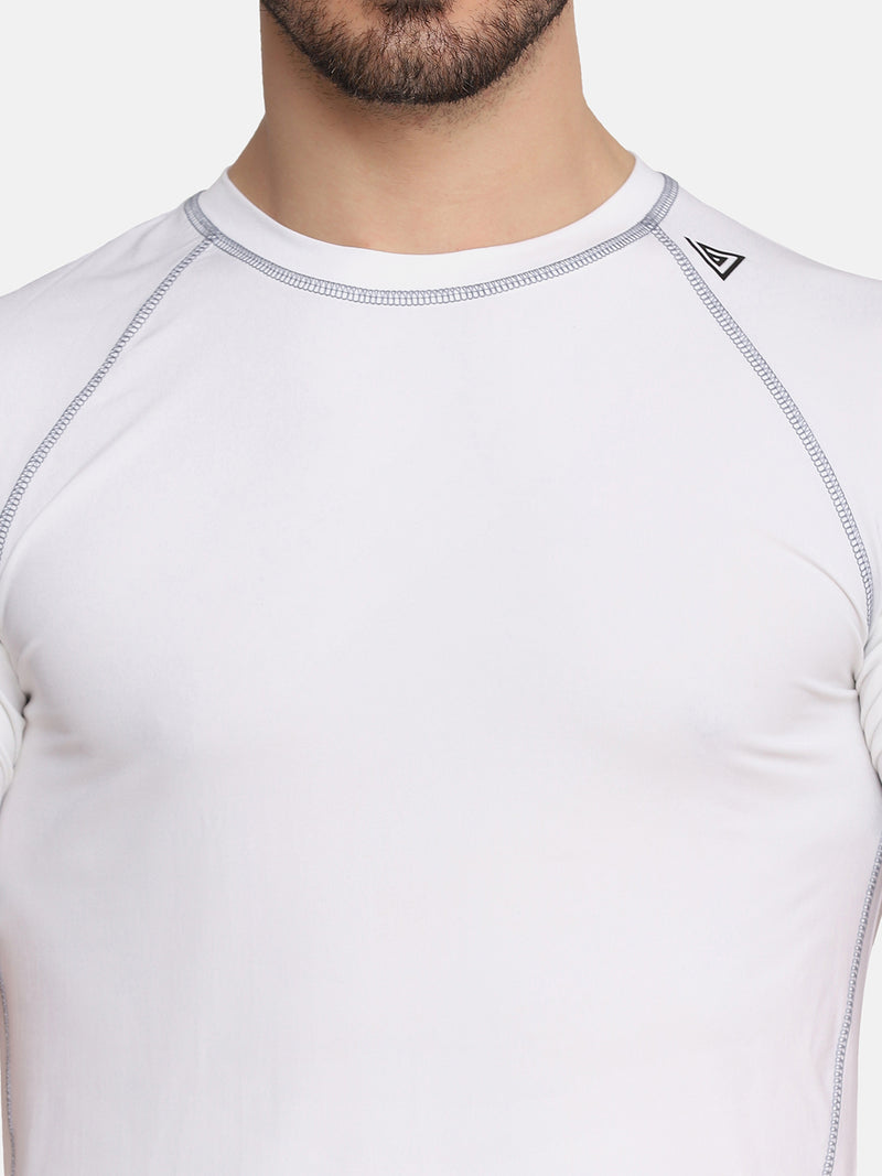 MEN'S CROSS STITCH COMPRESSION T-SHIRT-WHITE