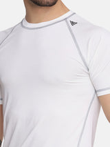 MEN'S CROSS STITCH COMPRESSION T-SHIRT-WHITE