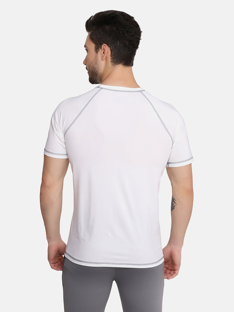 MEN'S CROSS STITCH COMPRESSION T-SHIRT-WHITE