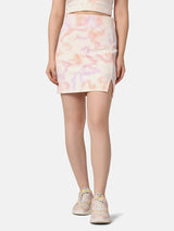 WOMEN'S MULTI  COLOR SLIT SKIRT