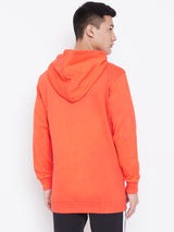 Solid Hoodie Jacket- Orange