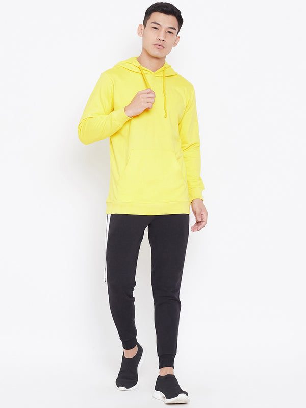 Solid Hoodie Jacket- Yellow