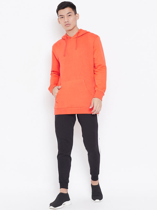 Solid Hoodie Jacket- Orange