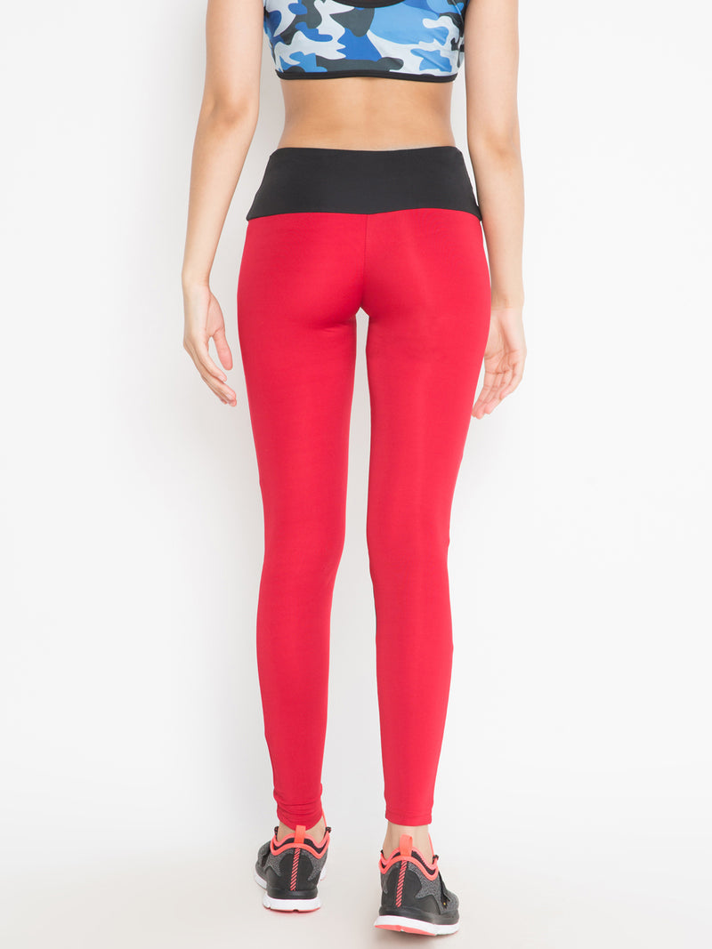 Women’s  Solid Legging (Red)