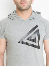 MEN'S HOODIE T-SHIRT - GREY