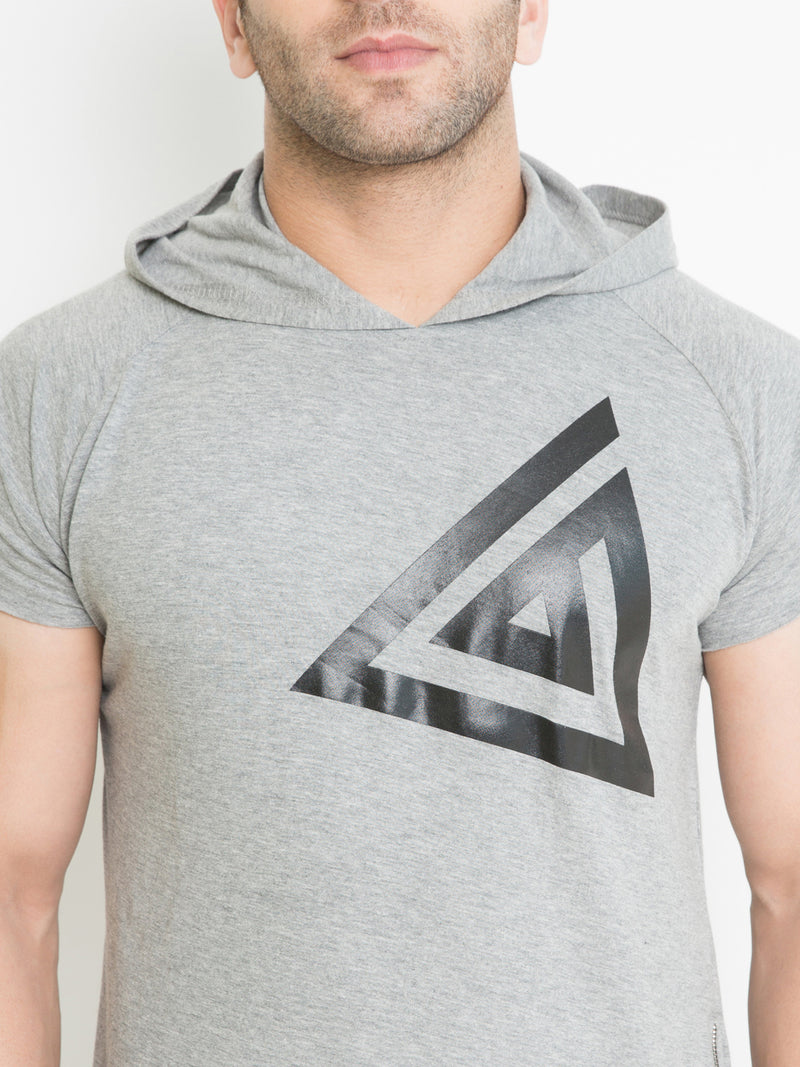 MEN'S HOODIE T-SHIRT - GREY