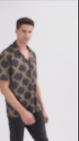MEN'S VINTAGE CHAIN PRINT OVERSIZE SHIRT