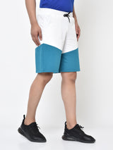 Colour Block Shorts-Teal