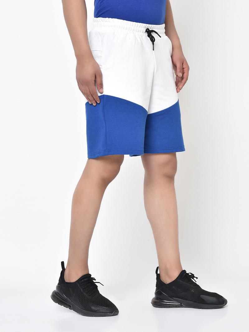 Colour Block Shorts-Blue