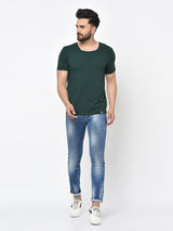 Olive Men Round Neck T-Shirt