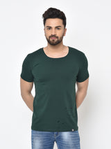 Olive Men Round Neck T-Shirt
