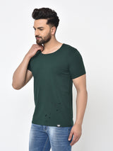 Olive Men Round Neck T-Shirt