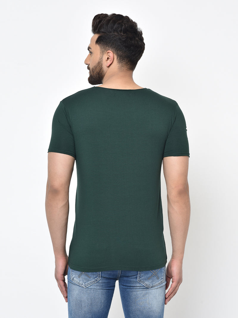 Olive Men Round Neck T-Shirt