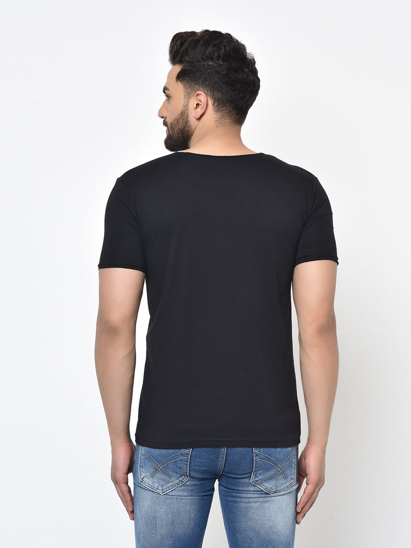 Men's Ripped T-Shirt- Black