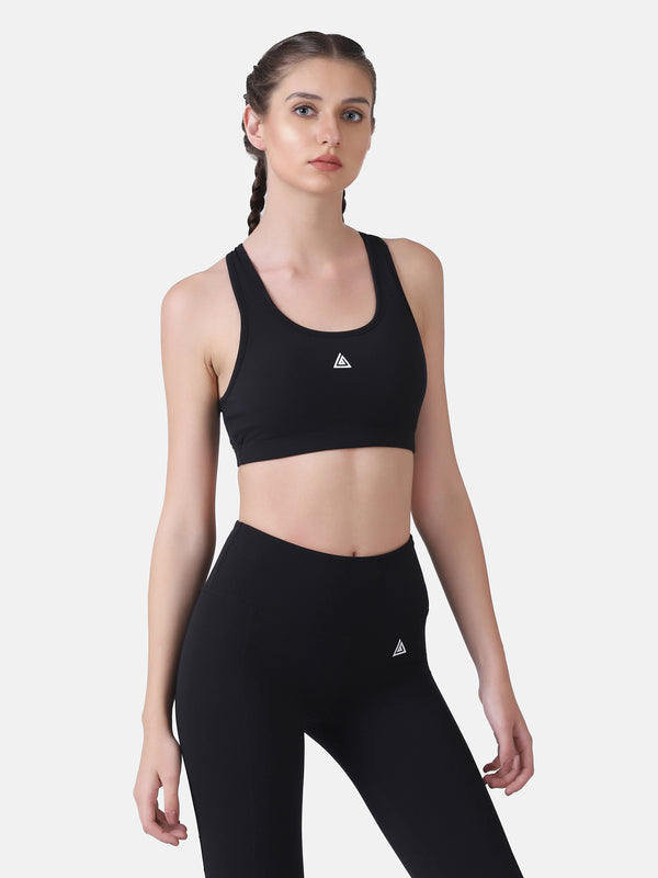 WOMEN'S SNUG FIT SPORTS BRA- BLACK