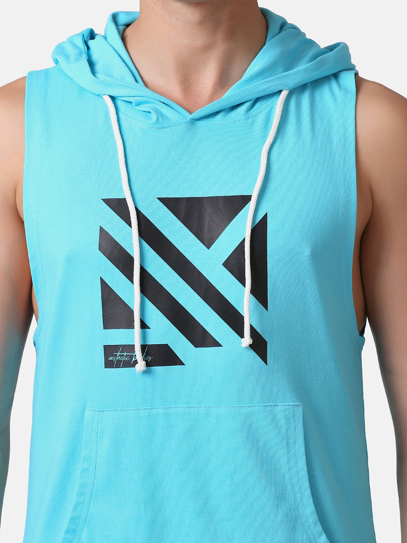 MEN'S ESSENTIAL HOODIE STRINGER- LIGHT BLUE