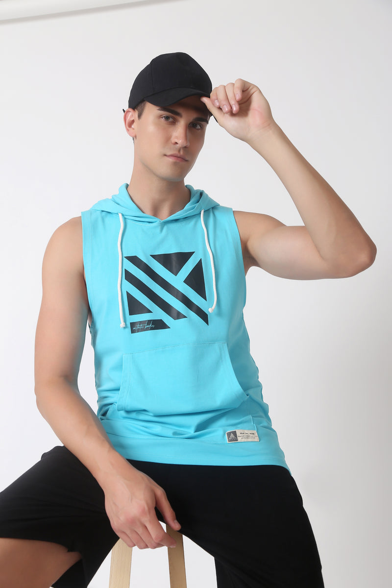 MEN'S ESSENTIAL HOODIE STRINGER- LIGHT BLUE