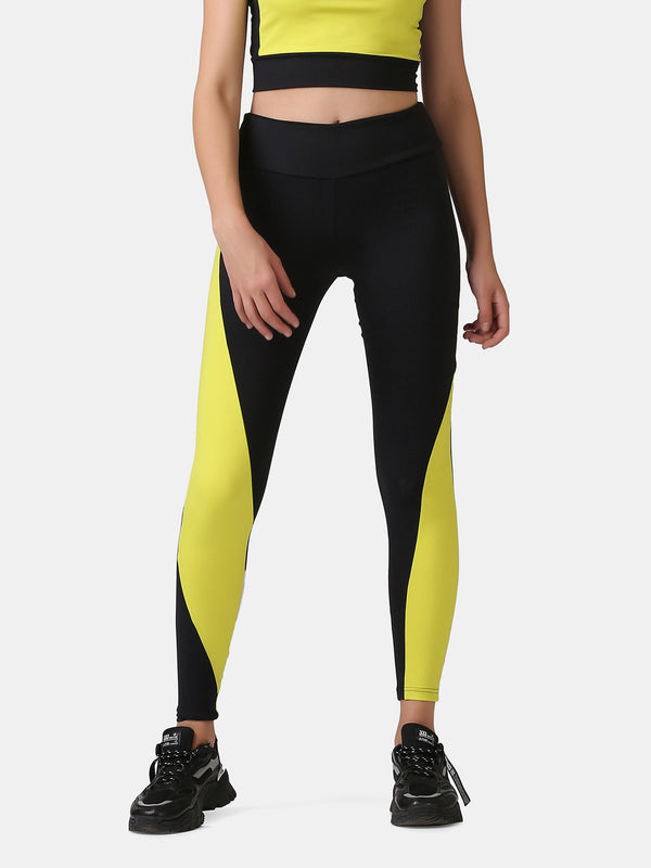 POWER BLOCK LEGGING (BLACK & YELLOW)