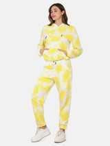 TIE DYE HOODIE CO ORDS SET(JOGGER) - YELLOW/WHITE