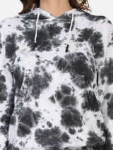 TIE DYE HOODIE CO ORDS SET(JOGGER) - BLACK/WHITE