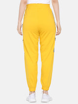 women solid track pant- YELLOW