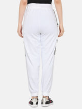 women solid track pant- WHITE