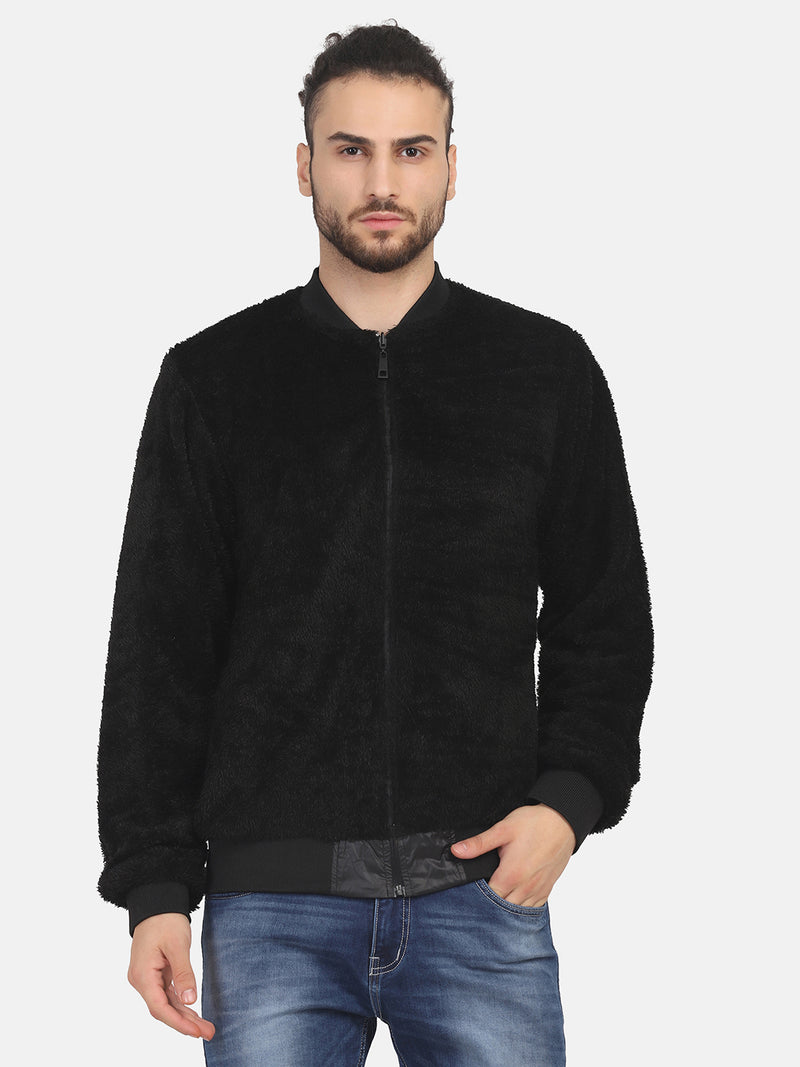 Men's Bomber Jacket- BLACK