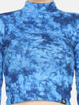 High Neck Top- Blue