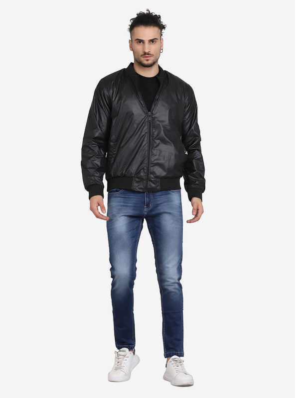 Men's Bomber Jacket- BLACK