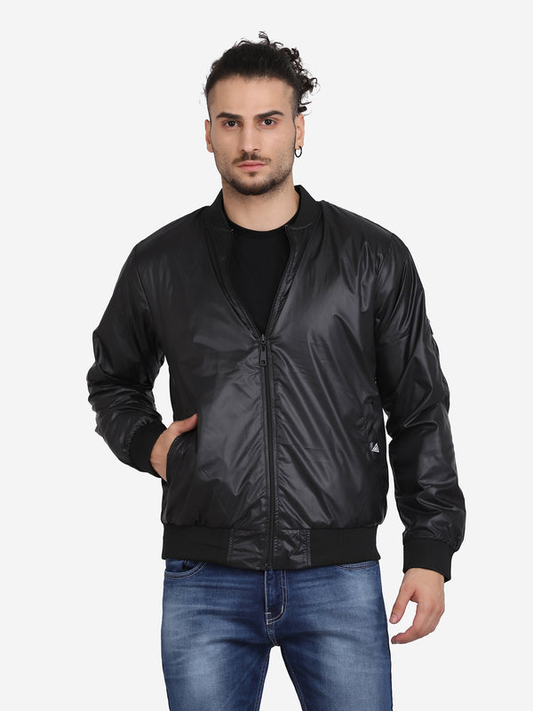 Men's Bomber Jacket- BLACK