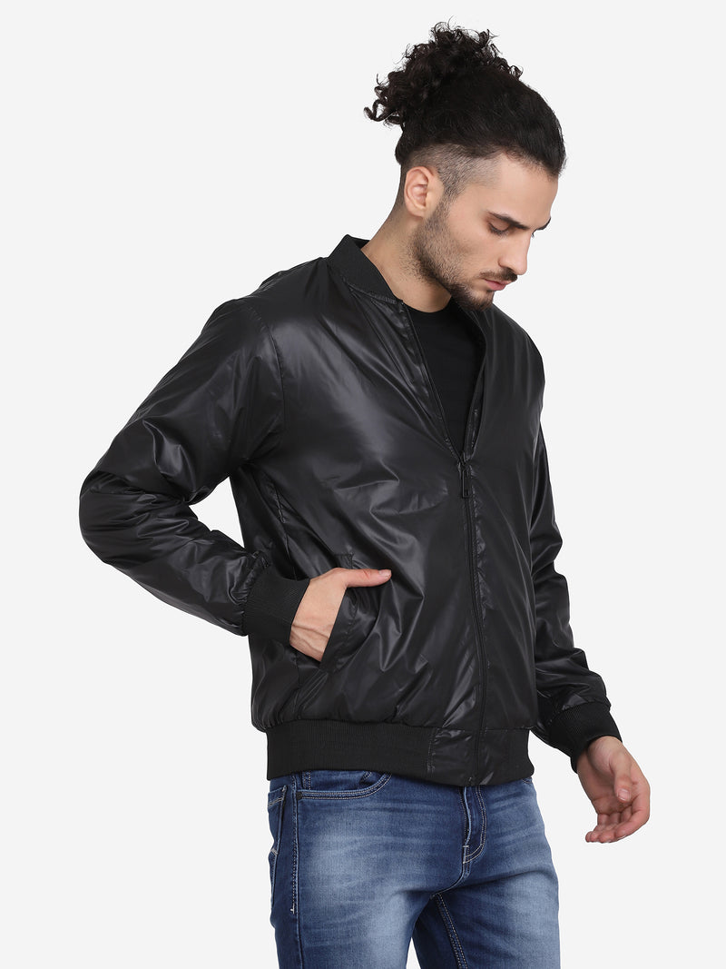 Men's Bomber Jacket- BLACK